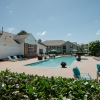 pool with spacious areas and lush landscaping